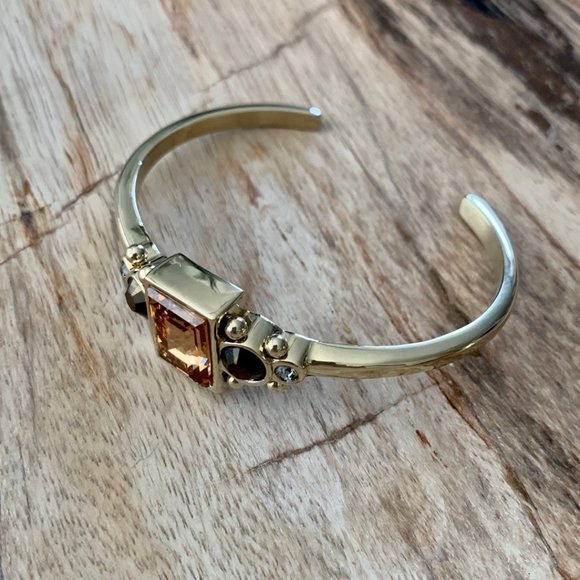 Dyrberg/Kern Binta Swarovski crystal bracelet- huge golden step-cut - Picture 4 of 5